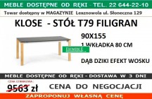 KLOSE - STÓŁ T79 FILIGRAN 90X155 1 WKŁADKA  80 CM